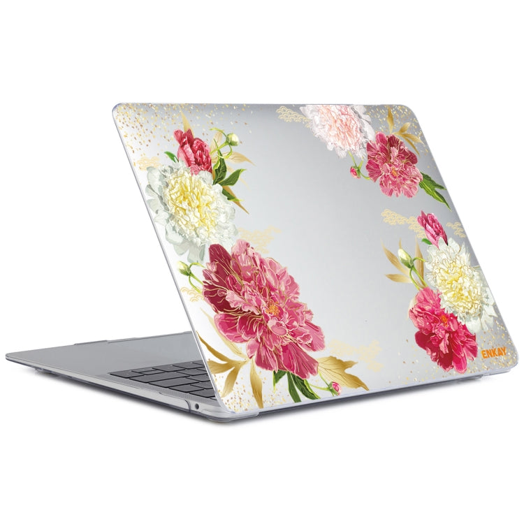 ENKAY Flower Series Pattern Laotop Protective Crystal Case For MacBook Pro 14.2 inch A2442 (2021)(Paeonia) - MacBook Pro Cases by ENKAY | Online Shopping South Africa | PMC Jewellery