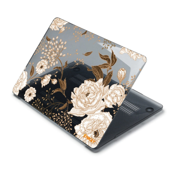 ENKAY Vintage Pattern Series Laotop Protective Crystal Case For MacBook Air 13.3 inch A1932 / A2179 / A2337(Golden Peony) - MacBook Air Cases by ENKAY | Online Shopping South Africa | PMC Jewellery