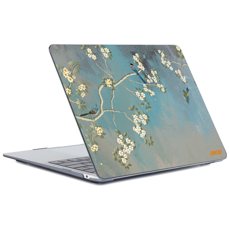 ENKAY Vintage Pattern Series Laotop Protective Crystal Case For MacBook Pro 15.4 inch A1707 / A1990(Magnolia) - MacBook Pro Cases by ENKAY | Online Shopping South Africa | PMC Jewellery