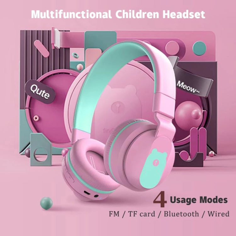 BOBo+ Adults & Kids Cute Bluetooth 5.0 Bass Noise Cancelling Headset with Mic(Pink) - Headset & Headphone by PMC Jewellery | Online Shopping South Africa | PMC Jewellery