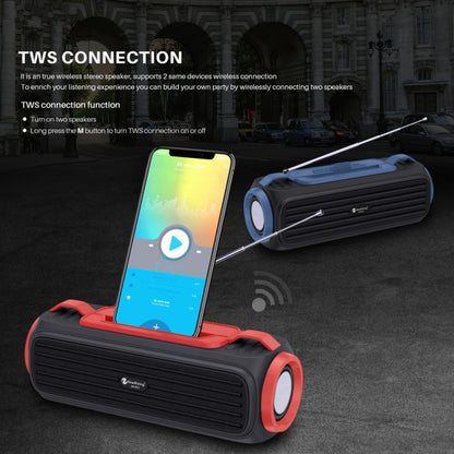 NewRixing NR903F TWS Portable Outdoor Bluetooth Speaker Support TF Card / FM(Blue) - Desktop Speaker by New Rixing | Online Shopping South Africa | PMC Jewellery