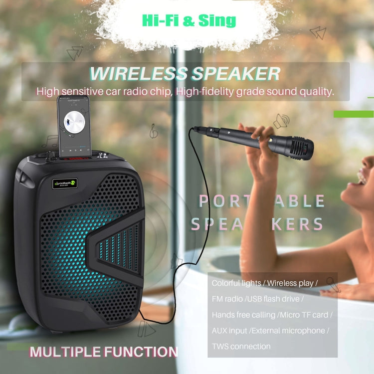 NewRixing NRG501B Outdoor Karaoke Wireless Speaker High-Power Audio Amplifier With Mic - free shipping - PMC TechLife - Order now!