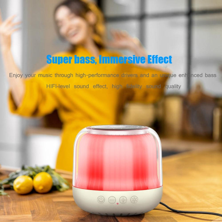 JY12 Full-screen RGB LED Breather Light Wireless Bluetooth Speaker(White) - Mini Speaker by PMC TechLife | Online Shopping South Africa | PMC TechLife