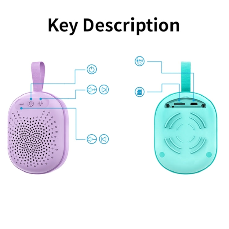 AEC BT513 RGB Light Waterproof Portable Bluetooth Speaker Support FM / TF Card(Peacock Blue) - Mini Speaker by AEC | Online Shopping South Africa | PMC TechLife | Buy Now Pay Later Mobicred