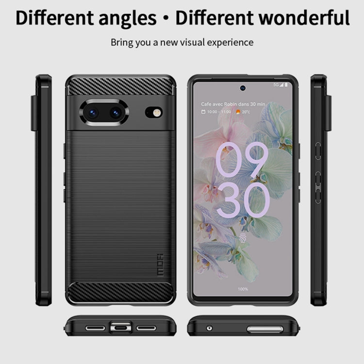 For Google pixel 7 5G MOFI Gentleness Series Brushed Texture Carbon Fiber TPU Phone Case(Gray) - free shipping - PMC TechLife - Order now!