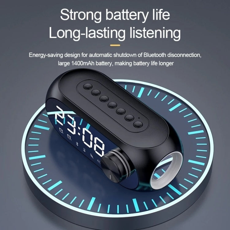 AEC S8 Alarm Clock Bluetooth Speakers with LED Light Support TF / FM(Black) - free shipping - PMC TechLife - Order now!