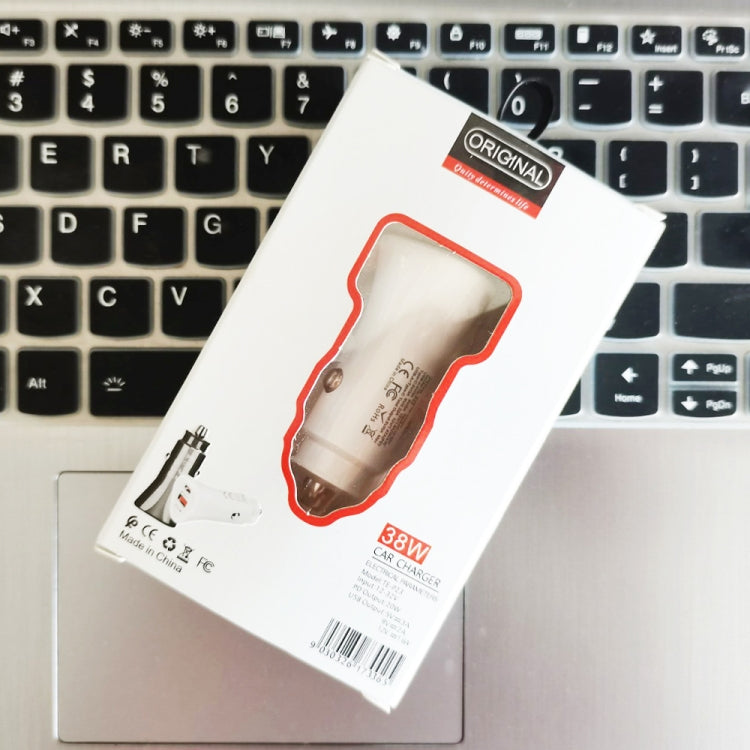 TE-P23 38W PD 20W USB-C / Type-C + QC3. 0 USB Triangle Car Charger + USB to 8 Pin Data Cable, Length: 1m(Black) - Car Charger by PMC TechLife | Online Shopping South Africa | PMC TechLife