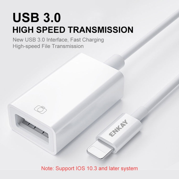 ENKAY ENK-AT108 8 Pin to USB 3.0 OTG Adapter Data Cable for iPhone / iPad - Converter & Adapter by ENKAY | Online Shopping South Africa | PMC TechLife