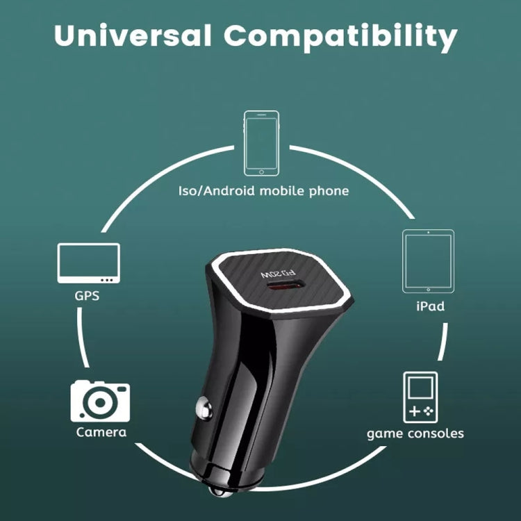 TE-P2 PD20W USB-C / Type-C Car Charger with Type-C to 8 Pin Data Cable(Black) - Car Charger by PMC TechLife | Online Shopping South Africa | PMC TechLife