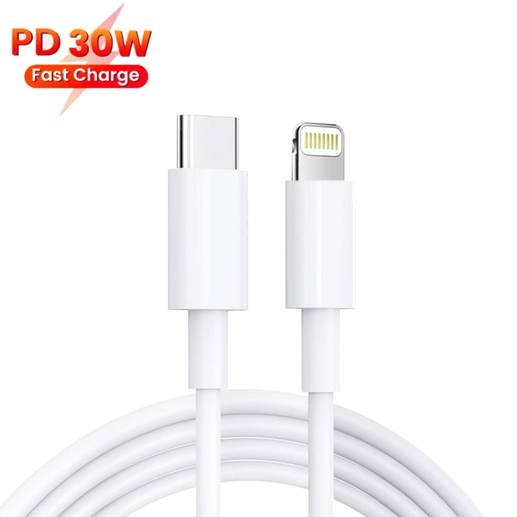 PD 35W Dual USB-C / Type-C Ports Charger with 2m Type-C to 8 Pin Data Cable, US Plug - USB Charger by PMC Jewellery | Online Shopping South Africa | PMC Jewellery