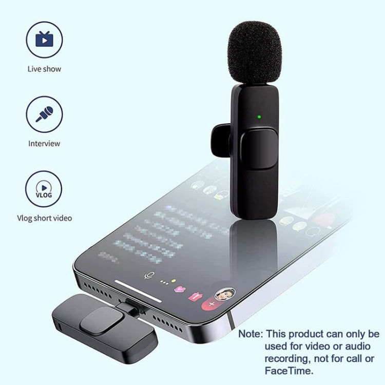 K9 2 in 1 Wireless Clip-on Auto Noise Cancelling Live Mini Microphone, Port: 8 Pin - Microphone by PMC TechLife | Online Shopping South Africa | PMC TechLife | Buy Now Pay Later Mobicred