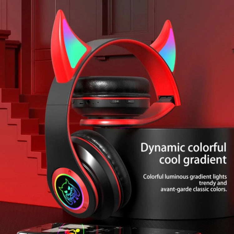 STN25 Devil Ear RGB Light Wireless Music Headset For Children with Mic(Green) - Headset & Headphone by PMC Jewellery | Online Shopping South Africa | PMC Jewellery