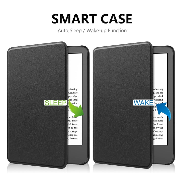 For Amazon Kindle 2022 Gen11 ENKAY Custer Texture Leather Smart Case(Black) - Amazon by ENKAY | Online Shopping South Africa | PMC TechLife | Buy Now Pay Later Mobicred