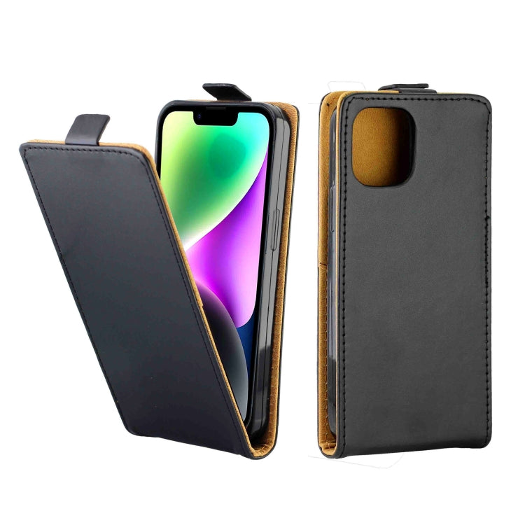 For iPhone 14 Vertical Flip Leather Phone Case with Card Slot(Black) - iPhone 14 Cases by PMC TechLife | Online Shopping South Africa | PMC TechLife
