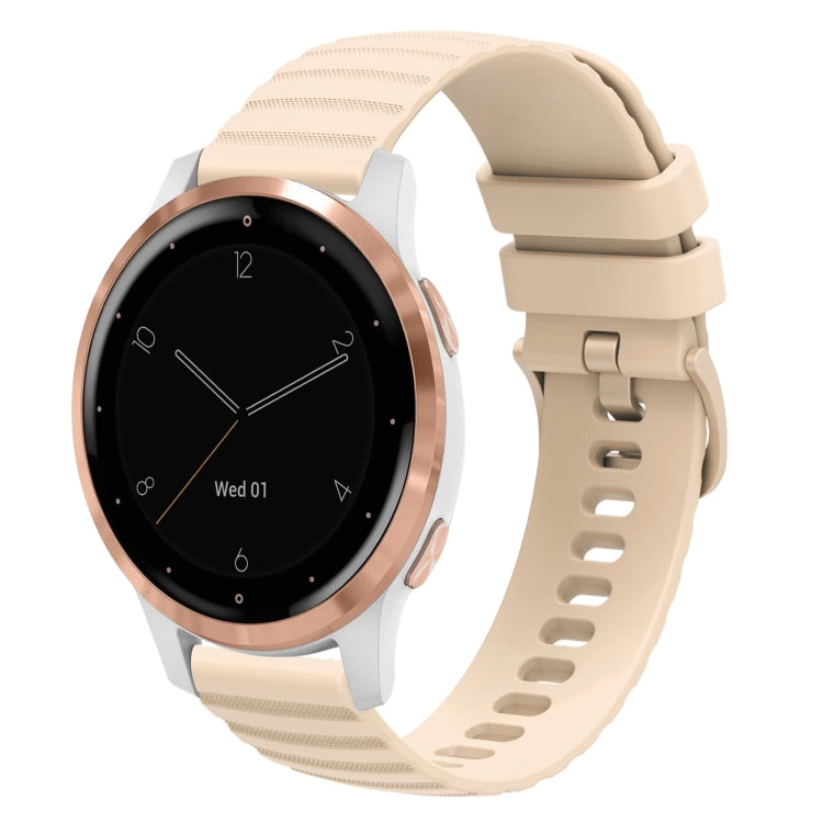 Compatible with Garmin Vivoactive 4S 18mm Wavy Dotted Solid-Color Silicone Watch Band(Starlight Color) - Watch Bands by PMC TechLife | Online Shopping South Africa | PMC TechLife | Buy Now Pay Later Mobicred