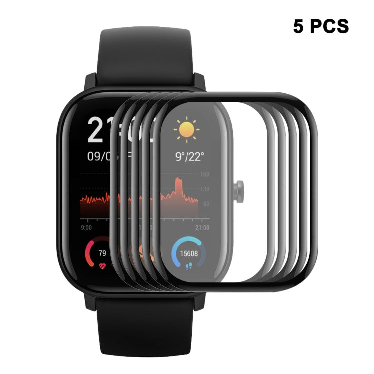 5pcs For Amazfit GTS 4 ENKAY 3D Full Coverage Soft PC Edge + PMMA HD Screen Protector Film - Screen Protector by ENKAY | Online Shopping South Africa | PMC Jewellery | Buy Now Pay Later Mobicred