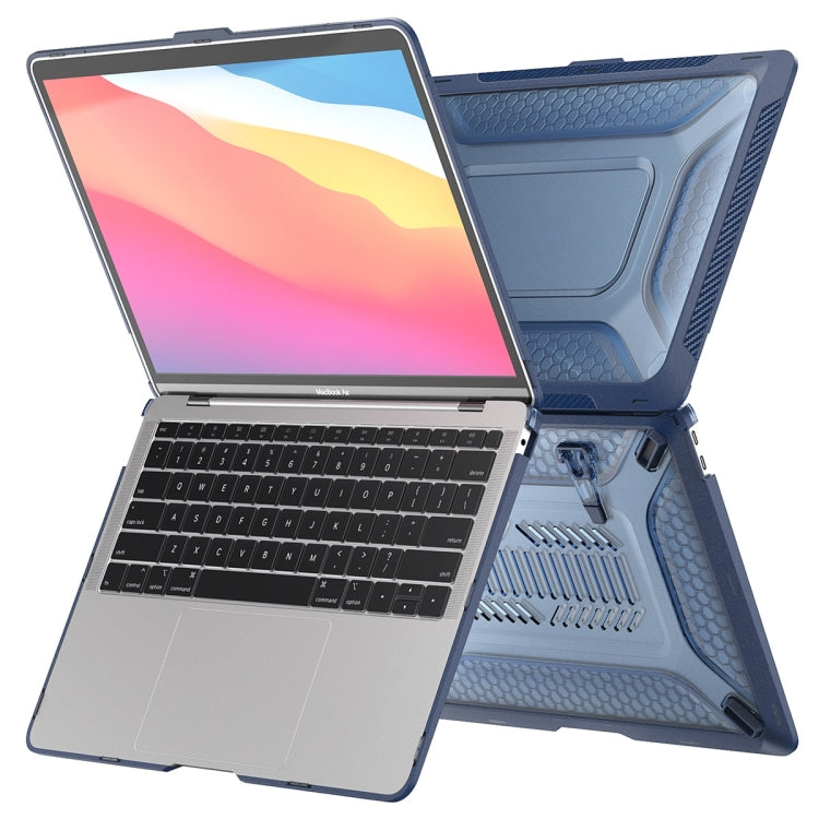 For MacBook Pro 13.3 A2251/A2289/A2338 ENKAY Hat-Prince 3 in 1 Protective Bracket  Case Cover Hard Shell with TPU Keyboard Film / Anti-dust Plugs, Version:EU(Blue) - MacBook Pro Cases by ENKAY | Online Shopping South Africa | PMC Jewellery | Buy Now Pay Later Mobicred