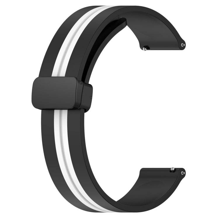 For Amazfit GTR 4 22mm Folding Magnetic Clasp Silicone Watch Band(Black+White) - free shipping - PMC TechLife - Order now!