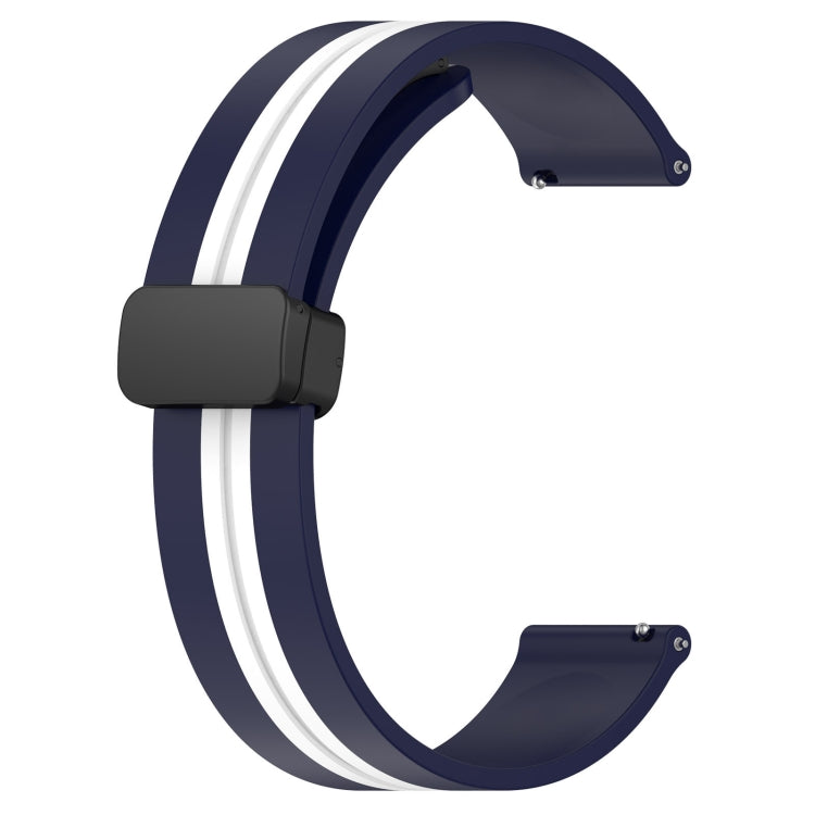 Compatible with Garmin Compatible witherunner Sq2 20mm Folding Magnetic Clasp Silicone Watch Band(Midnight Blue + White) - free shipping - PMC TechLife - Order now!