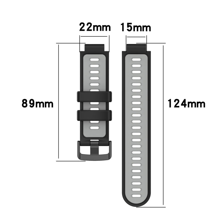 Compatible with Garmin Compatible witherunner 620 Two-Color Silicone Watch Band(Teal+Grey) - free shipping - PMC TechLife - Order now!
