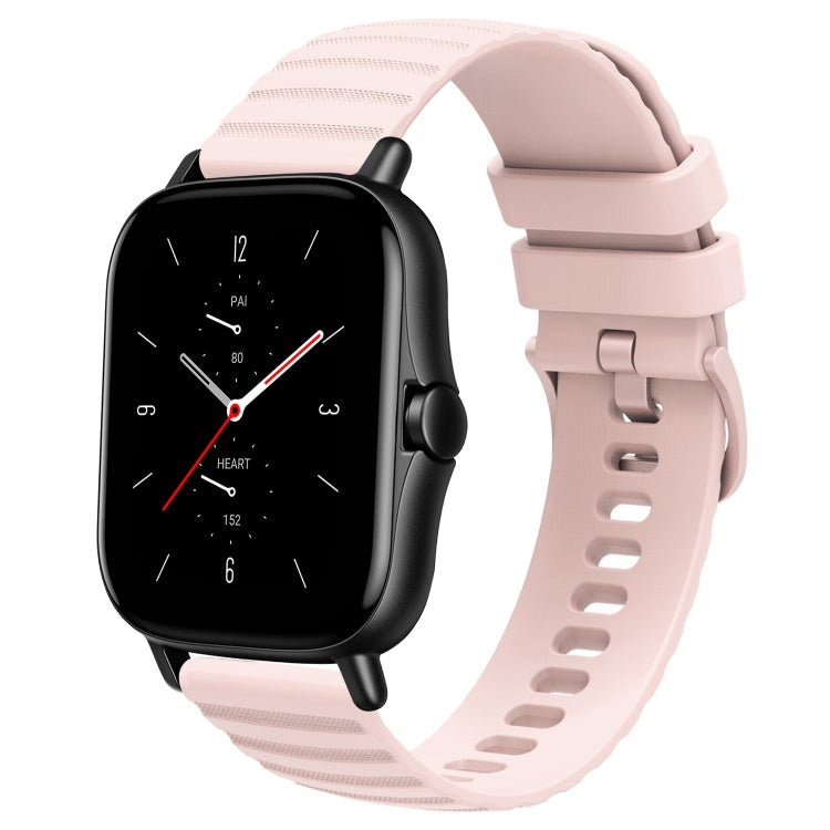 For Amazfit GTS 2 20mm Wavy Dot Pattern Solid Color Silicone Watch Band(Pink) - free shipping - PMC TechLife - Order now!
