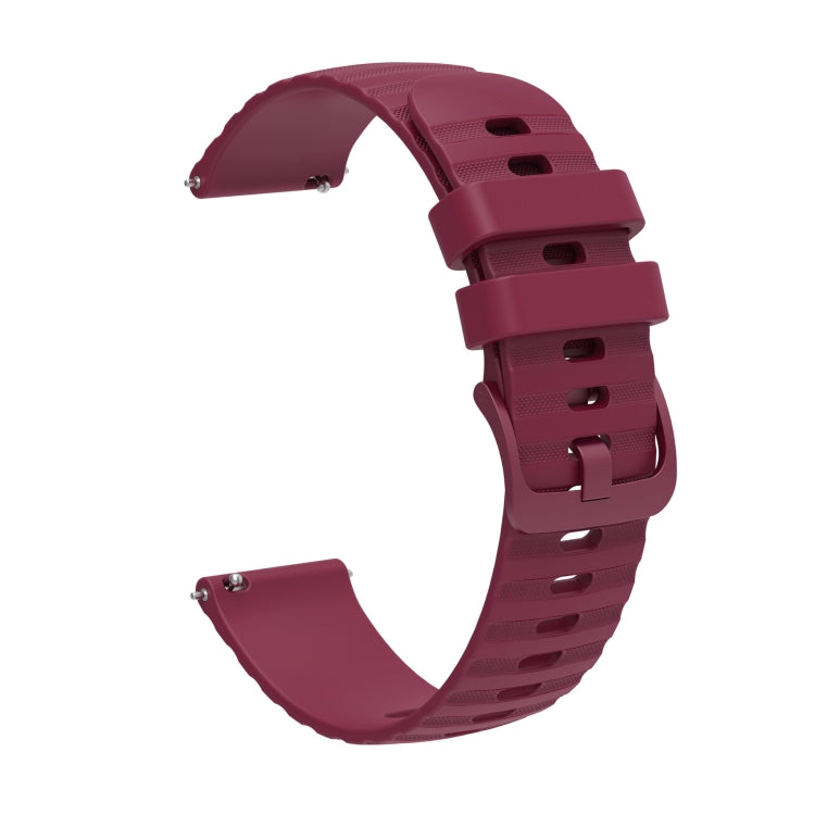 For Amazfit Pop Pro 20mm Wavy Dot Pattern Solid Color Silicone Watch Band(Wine Red) - free shipping - PMC TechLife - Order now!