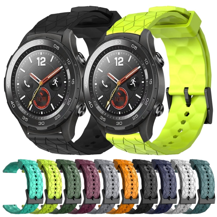 For Huawei Watch 2 20mm Football Pattern Solid Color Silicone Watch Band(Rock Cyan) - free shipping - PMC TechLife - Order now!
