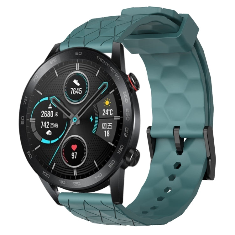 For Honor MagicWatch2 42mm 20mm Football Pattern Solid Color Silicone Watch Band(Rock Cyan) - free shipping - PMC TechLife - Order now!