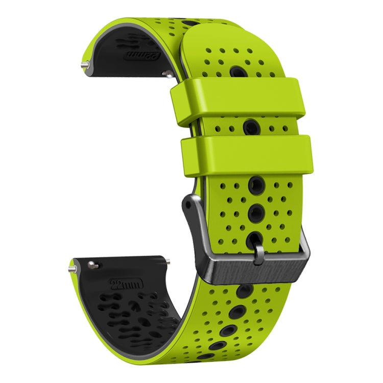 For Amazfit GTR 2 22mm Perforated Two-Color Silicone Watch Band(Lime+Black) - free shipping - PMC TechLife - Order now!