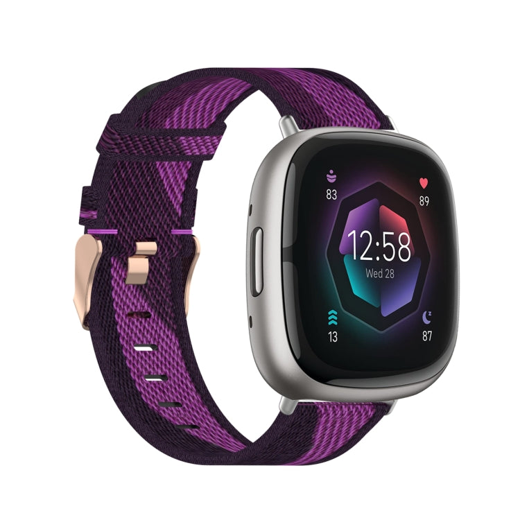 For Fitbit Sense Nylon Weave Canvas Watch Band(Purple) - free shipping - PMC TechLife - Order now!