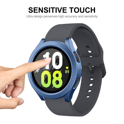 For Samsung Galaxy Watch4/5 40mm ENKAY Hat-Prince Waterproof Full Coverage PC Frame + 9H Tempered Glass Case(Bright Silver) - Watch Cases by ENKAY | Online Shopping South Africa | PMC Jewellery | Buy Now Pay Later Mobicred