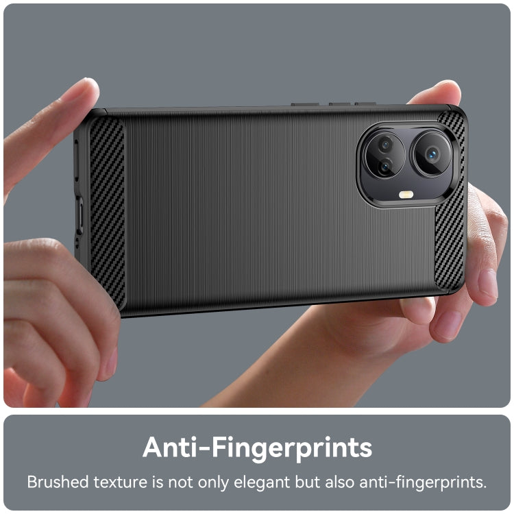 For Realme 10 Pro+ Brushed Texture Carbon Fiber TPU Phone Case(Black) - Realme 10 Pro+ Cases by PMC TechLife | Online Shopping South Africa | PMC TechLife