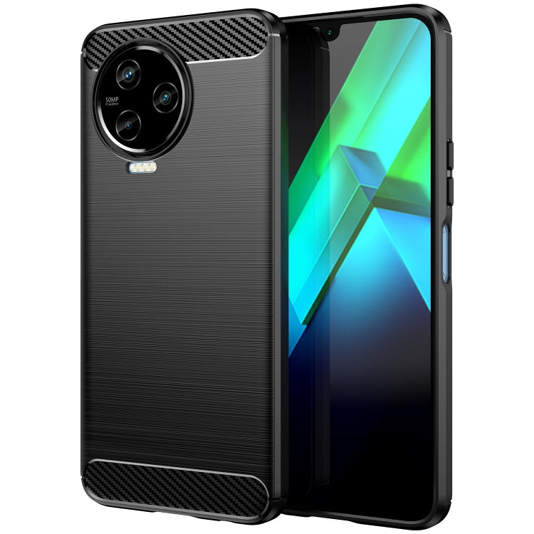 For Infinix Note 12 2023 Brushed Texture Carbon Fiber TPU Phone Case(Black) - Infinix Cases by PMC TechLife | Online Shopping South Africa | PMC TechLife | Buy Now Pay Later Mobicred