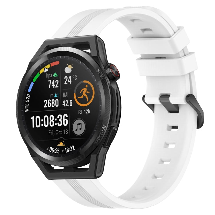 For Huawei Watch GT Runner 22mm Concave Striped Slicone Watch Band(White) - free shipping - PMC TechLife - Order now!