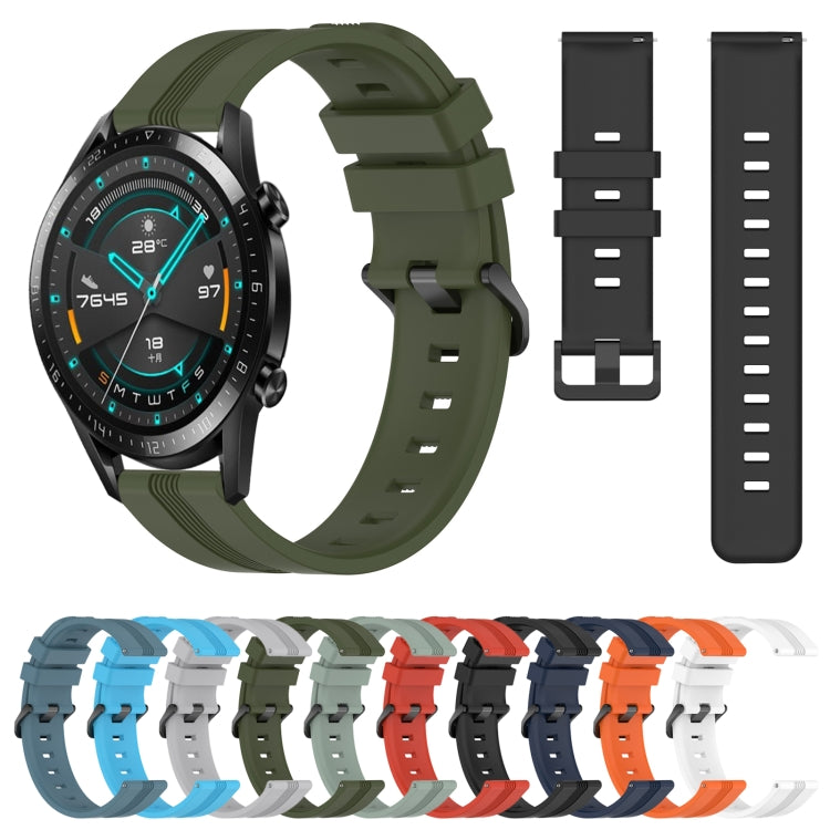 For Huawei GT2 46mm 22mm Concave Striped Slicone Watch Band(Black) - free shipping - PMC TechLife - Order now!