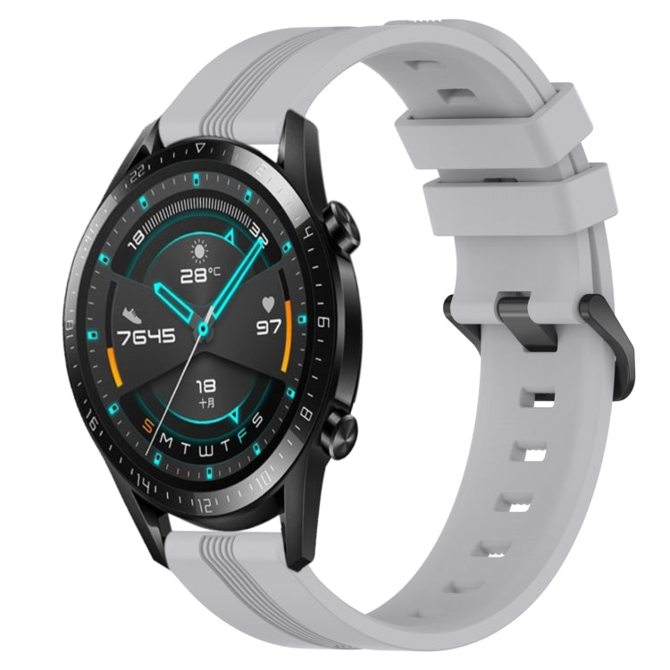 For Huawei Watch GT2 42mm 20mm Concave Striped Slicone Watch Band(Grey) - free shipping - PMC TechLife - Order now!