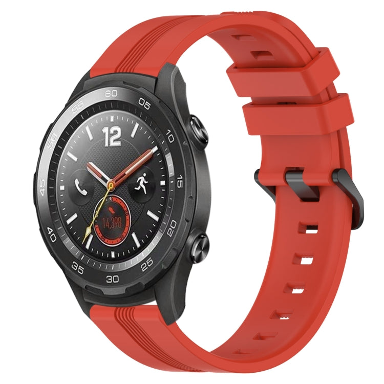 For Huawei Watch 2 20mm Concave Striped Slicone Watch Band(Red) - free shipping - PMC TechLife - Order now!