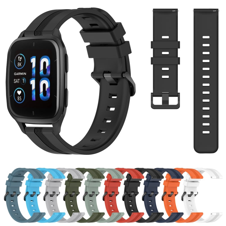Compatible with Garmin Compatible witherunner Sq2 Music 20mm Concave Striped Slicone Watch Band(Sky Blue) - free shipping - PMC TechLife - Order now!