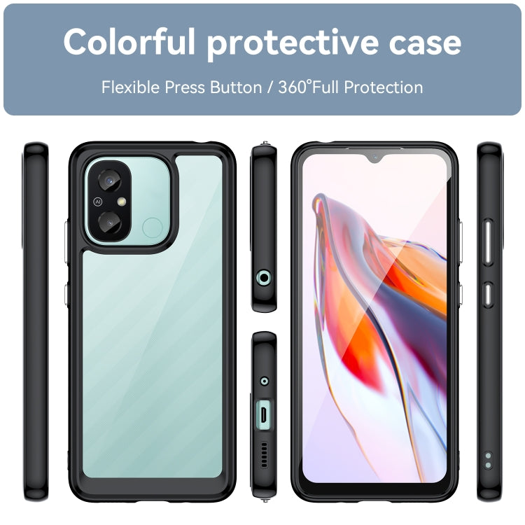For Xiaomi Redmi 12C Colorful Series Acrylic + TPU Phone Case(Black) - free shipping - PMC TechLife - Order now!
