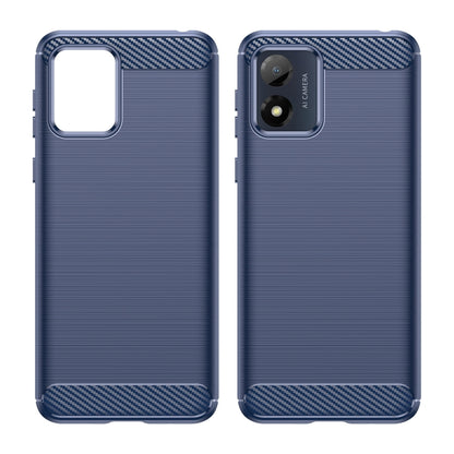 For Motorola Moto E13 Brushed Texture Carbon Fiber TPU Phone Case(Blue) - Motorola Cases by PMC Jewellery | Online Shopping South Africa | PMC Jewellery