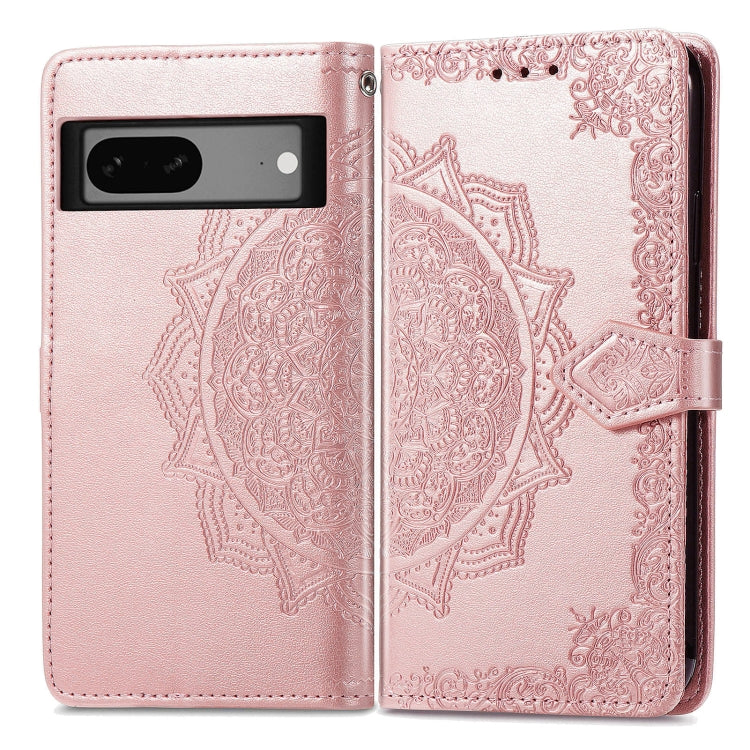 For Google Pixel 7A Mandala Flower Embossed Leather Phone Case(Rose Gold) - Google Cases by PMC Jewellery | Online Shopping South Africa | PMC Jewellery