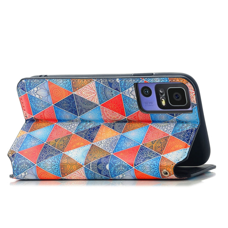 For TCL 40 SE CaseNeo Colorful Magnetic Leather Phone Case(Rhombus Mandala) - More Brand by PMC Jewellery | Online Shopping South Africa | PMC Jewellery