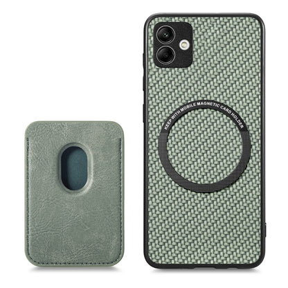 For Samsung Galaxy A04 4G Carbon Fiber Leather Card Magsafe Magnetic Phone Case(Green) - Galaxy Phone Cases by PMC Jewellery | Online Shopping South Africa | PMC Jewellery