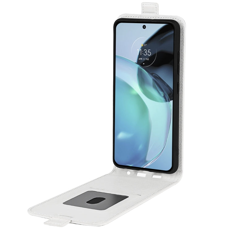 For Motorola Moto G72 R64 Texture Single Vertical Flip Leather Phone Case(White) - free shipping - PMC TechLife - Order now!