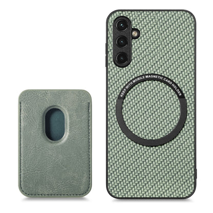 For Samsung Galaxy A34 5G Carbon Fiber Leather Card Magsafe Magnetic Phone Case(Green) - Galaxy Phone Cases by PMC Jewellery | Online Shopping South Africa | PMC Jewellery