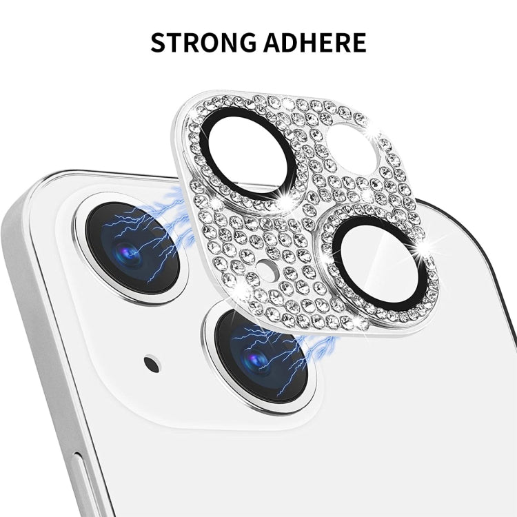 For iPhone 14 / 14 Plus ENKAY Hat-Prince Blink Diamond Camera Lens Aluminium Alloy Tempered Glass Film(Colorful) - iPhone 14 Tempered Glass by ENKAY | Online Shopping South Africa | PMC Jewellery