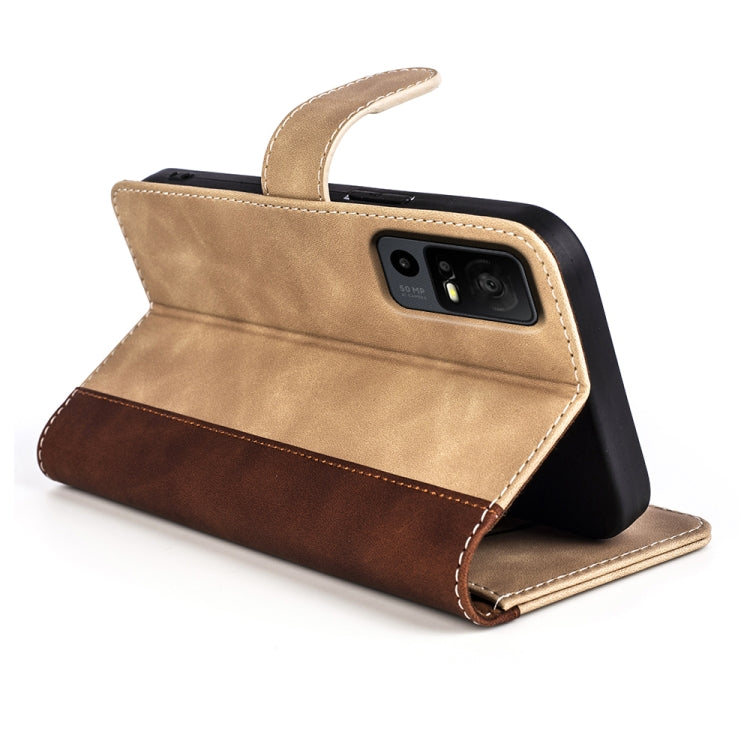 For TCL 40R Stitching Horizontal Flip Leather Phone Case(Yellow) - free shipping - PMC TechLife - Order now!