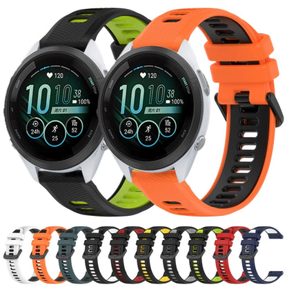 For Garmin Venu 2S 18mm Sports Two-Color Silicone Watch Band(Black+Green) - Smart Wear by PMC Jewellery | Online Shopping South Africa | PMC Jewellery