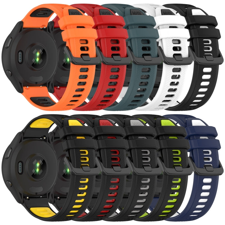 For Garmin Venu 2S 18mm Sports Two-Color Silicone Watch Band(Black+Yellow) - Smart Wear by PMC Jewellery | Online Shopping South Africa | PMC Jewellery