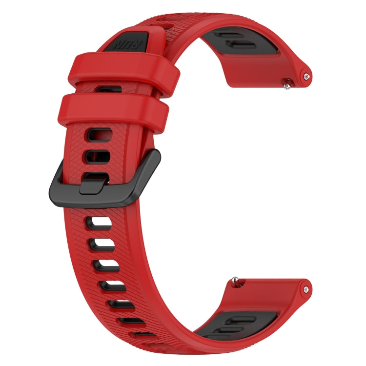 For Garmin Vivomove 3S 18mm Sports Two-Color Silicone Watch Band(Red+Black) - Smart Wear by PMC Jewellery | Online Shopping South Africa | PMC Jewellery